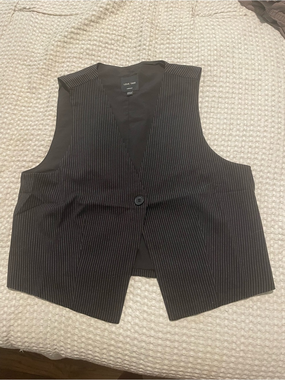 Love Tree Black Pinstripe Vest